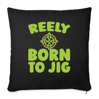 Irish Dance Irischer Tanz - Sofakissenbezug 45 x 45 cm - Schwarz - Vorne