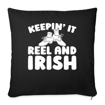 Irish Dance Irischer Tanz - Sofakissenbezug 45 x 45 cm - Schwarz - Vorne