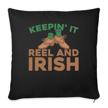 Irish Dance Irischer Tanz - Sofakissenbezug 45 x 45 cm - Schwarz - Vorne