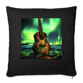 Ukulele - Sofakissenbezug 45 x 45 cm - Schwarz - Vorne