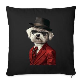 Maltesisch - Sofakissenbezug 45 x 45 cm - Schwarz - Vorne