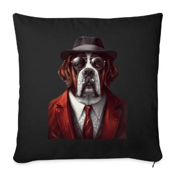 Bernhardiner - Sofakissenbezug 45 x 45 cm - Schwarz - Vorne