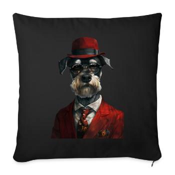 Schnauzer - Sofakissenbezug 45 x 45 cm - Schwarz - Vorne