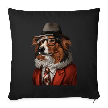 Shetland Sheepdog - Sofakissenbezug 45 x 45 cm - Schwarz - Vorne