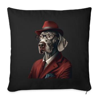 Weimaraner - Sofakissenbezug 45 x 45 cm - Schwarz - Vorne