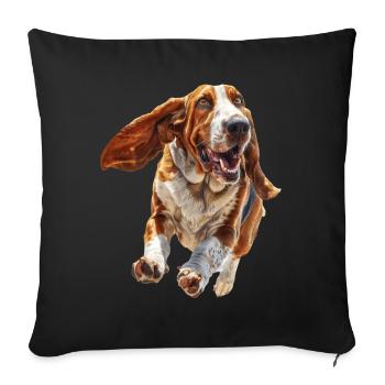 Basset - Sofakissenbezug 45 x 45 cm - Schwarz - Vorne