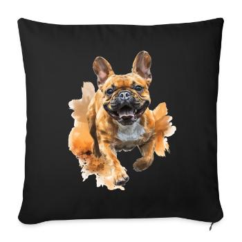 Bulldogge - Sofakissenbezug 45 x 45 cm - Schwarz - Vorne