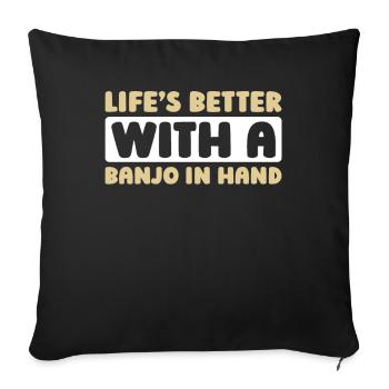 Banjo - Sofa pillowcase 17,3'' x 17,3'' (45 x 45 cm) - black - Front