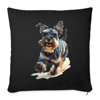 Schnauzer - Sofakissenbezug 45 x 45 cm - Schwarz - Vorne