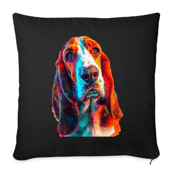 Basset - Sofakissenbezug 45 x 45 cm - Schwarz - Vorne