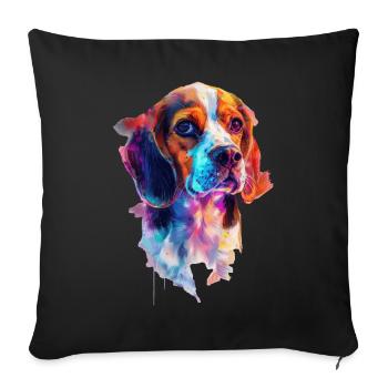 Beagle - Sofakissenbezug 45 x 45 cm - Schwarz - Vorne