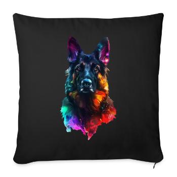 Deutscher Schäferhund - Sofakissenbezug 45 x 45 cm - Schwarz - Vorne