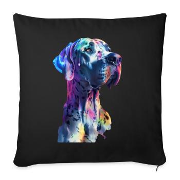 Deutsche Dogge - Sofakissenbezug 45 x 45 cm - Schwarz - Vorne