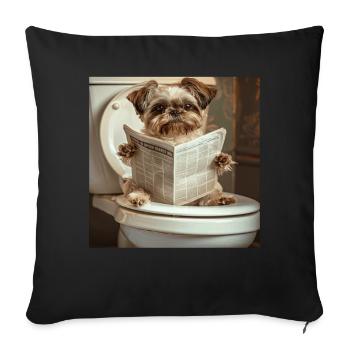 Shih Tzu - Sofakissenbezug 45 x 45 cm - Schwarz - Vorne