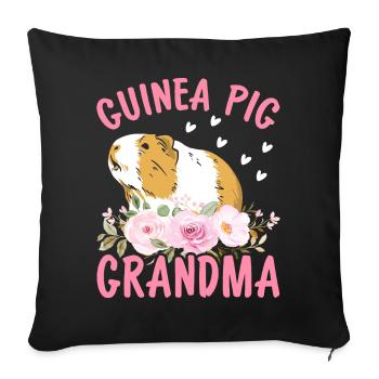 Guinea pig granny - Sofa pillowcase 17,3'' x 17,3'' (45 x 45 cm) - black - Front