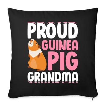 Proud guinea pig grandma - Sofa pillowcase 17,3'' x 17,3'' (45 x 45 cm) - black - Front