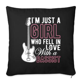 Girl in Love with Bassist Bassist Girl - Sofa pillowcase 17,3'' x 17,3'' (45 x 45 cm) - black - Front