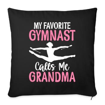 Favorite gymnast calls me grandma - Sofa pillowcase 17,3'' x 17,3'' (45 x 45 cm) - black - Front