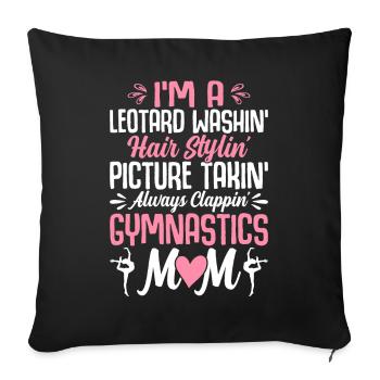 Leotard Picture Clappin Gymnastics Mom Gymnast - Sofa pillowcase 17,3'' x 17,3'' (45 x 45 cm) - black - Front