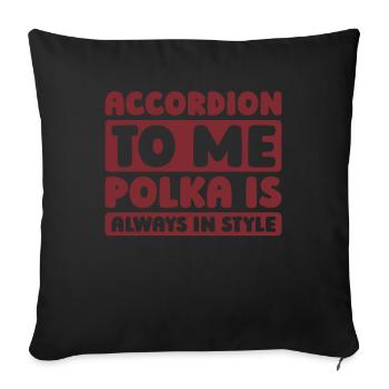 Akkordeon - Sofakissenbezug 45 x 45 cm - Schwarz - Vorne