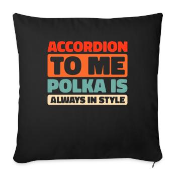 Akkordeon - Sofakissenbezug 45 x 45 cm - Schwarz - Vorne