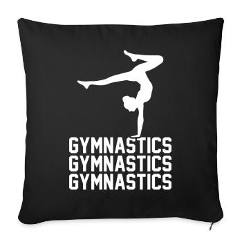 Gymnastique Gymnaste Gymnaste Fille Gymnaste Danse - Housse de coussin décorative 45 x 45 cm - noir - Devant