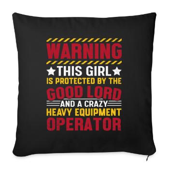 Girl Good God Heavy Equipment Operator HEO - Sofa pillowcase 17,3'' x 17,3'' (45 x 45 cm) - black - Front
