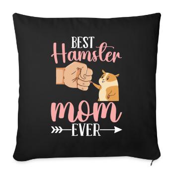 Meilleure maman hamster de tous les temps Hammy - Housse de coussin décorative 45 x 45 cm - noir - Devant