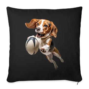 Beagle - Sofakissenbezug 45 x 45 cm - Schwarz - Vorne