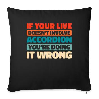 Accordion - Sofa pillowcase 17,3'' x 17,3'' (45 x 45 cm) - black - Front