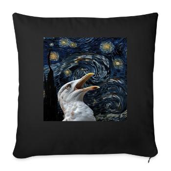 Möwe - Sofakissenbezug 45 x 45 cm - Schwarz - Vorne
