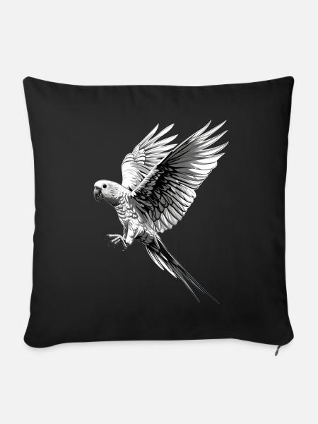 Sittiche - Sofakissenbezug 45 x 45 cm - Schwarz
