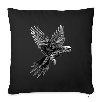 Sittiche - Sofakissenbezug 45 x 45 cm - Schwarz - Vorne