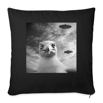 Möwe - Sofakissenbezug 45 x 45 cm - Schwarz - Vorne