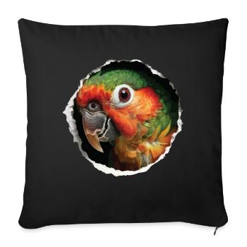 Sittiche - Sofakissenbezug 45 x 45 cm - Schwarz - Vorne
