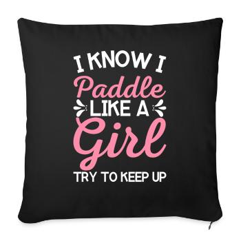Girls Kayak Kayaking Paddling Lover Paddle - Sofa pillowcase 17,3'' x 17,3'' (45 x 45 cm) - black - Front