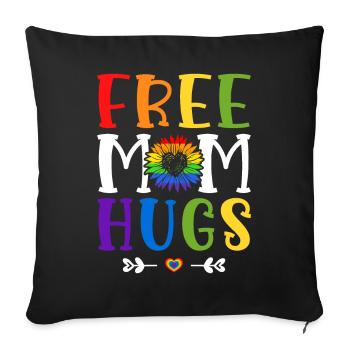 Kostenlose Mama-Umarmungen LGBTQ Mama-Stolz - Sofakissenbezug 45 x 45 cm - Schwarz - Vorne