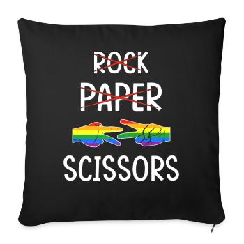 LGBTQ Lesbian Rock Paper Scissors - Sofa pillowcase 17,3'' x 17,3'' (45 x 45 cm) - black - Front