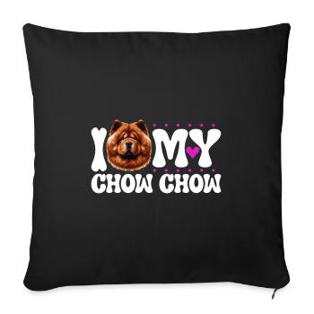 J’adore mon Chow Chow - Housse de coussin décorative 45 x 45 cm - noir - Devant