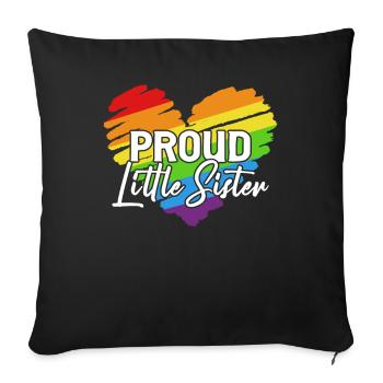 LGBTQ Sister Proud Little Sister - Sofa pillowcase 17,3'' x 17,3'' (45 x 45 cm) - black - Front
