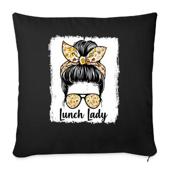 Lunch Woman Cafeteria Employee - Sofa pillowcase 17,3'' x 17,3'' (45 x 45 cm) - black - Front