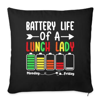 Battery life of an employee in the - Sofa pillowcase 17,3'' x 17,3'' (45 x 45 cm) - black - Front