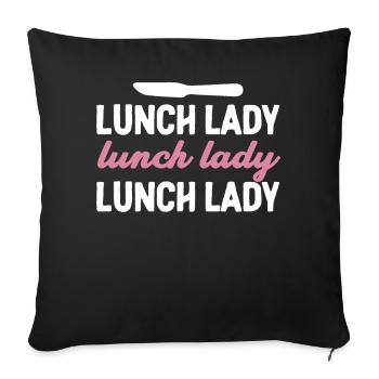 Lunch Woman Cafeteria Employee - Sofa pillowcase 17,3'' x 17,3'' (45 x 45 cm) - black - Front