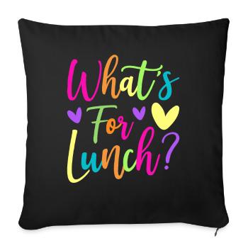 Lunch Lady Cafeteria Employee What's on offer - Sofa pillowcase 17,3'' x 17,3'' (45 x 45 cm) - black - Front