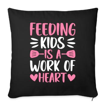Lunch Lady Cafeteria Employee Feeding Children - Sofa pillowcase 17,3'' x 17,3'' (45 x 45 cm) - black - Front