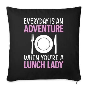 Everyday Adventure Lunchtime Woman Cafeteria Employee - Sofa pillowcase 17,3'' x 17,3'' (45 x 45 cm) - black - Front
