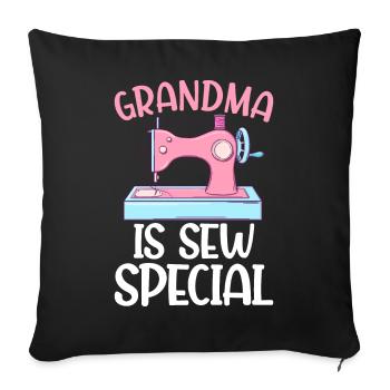 Couture Granny Machine à coudre Granny Sew Special - Housse de coussin décorative 45 x 45 cm - noir - Devant