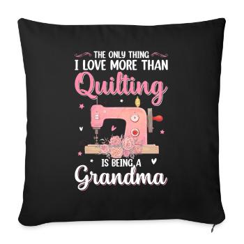 Courtepointe Couture Couture Mamie La courtepointe, c’est être une grand-mère - Housse de coussin décorative 45 x 45 cm - noir - Devant