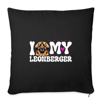 I love my Leonberger - Sofa pillowcase 17,3'' x 17,3'' (45 x 45 cm) - black - Front