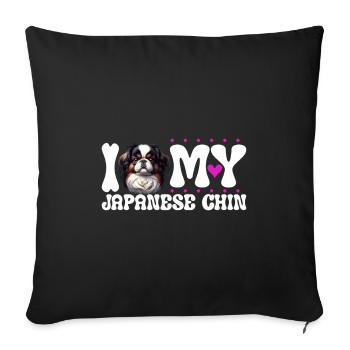 I love my Japanese Chin - Sofa pillowcase 17,3'' x 17,3'' (45 x 45 cm) - black - Front